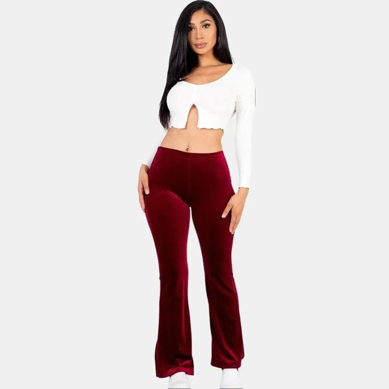 Casual Luxe High Waisted Soft Velour Knit Fabric Bodycon