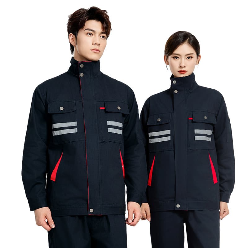 Pure cotton work clothes custom printed men's spring and autumn long-sleeved wear-resistant factory workshop steam engine repair cotton reflective labor insurance clothing