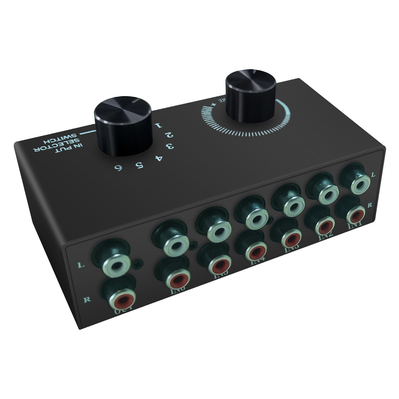 RCA Stereo R/L Left Right Channel Audio Switch 6-in-1-out Selector Stereo RCA Audio Amplifier