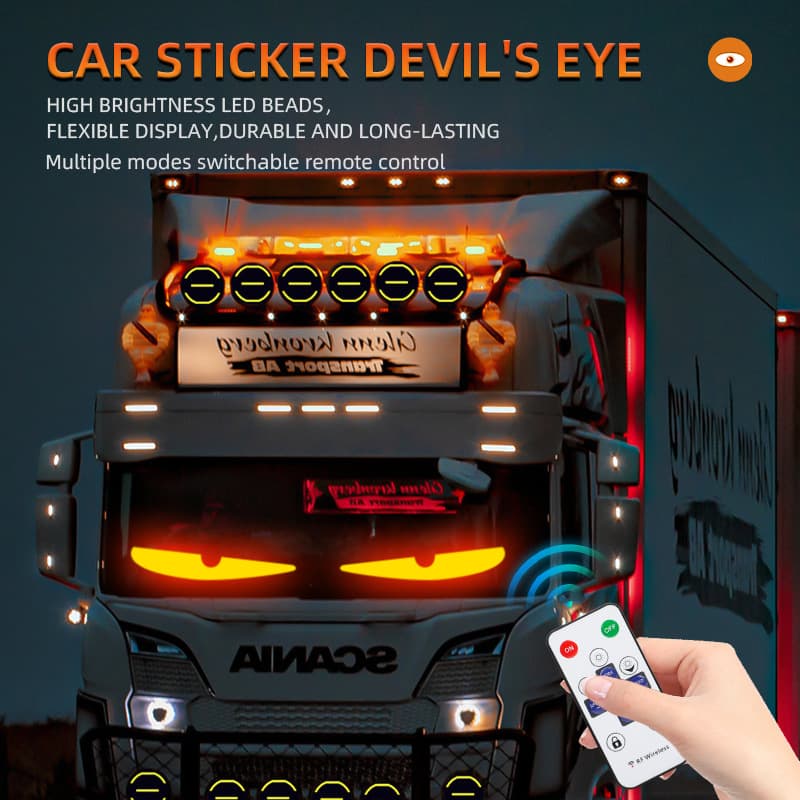 Truck Demon Eye LED Flexible Screen Car Light Truck Window Soft Screen Decorative Light Ambient Light Universal 12/24V