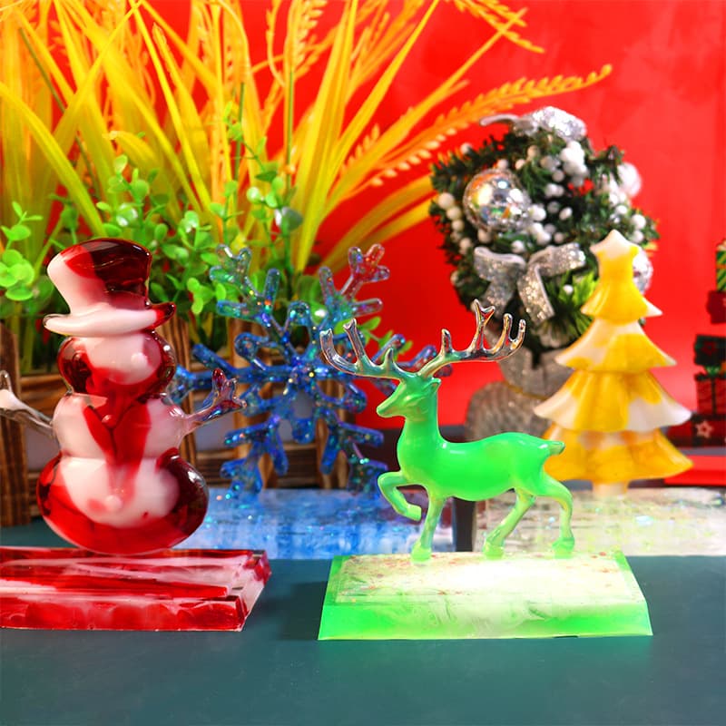 DIY New Epoxy Mold Christmas 3D Ornament Silicone Mold Desktop Decoration Cross-Border Exclusive