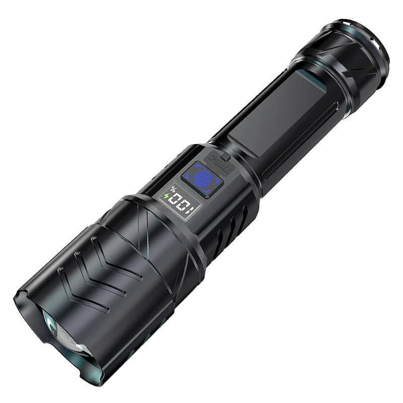 Cross-border high-luminance flashlight rechargeable ultra-bright outdoor emergency lighting black technology long battery life LED light