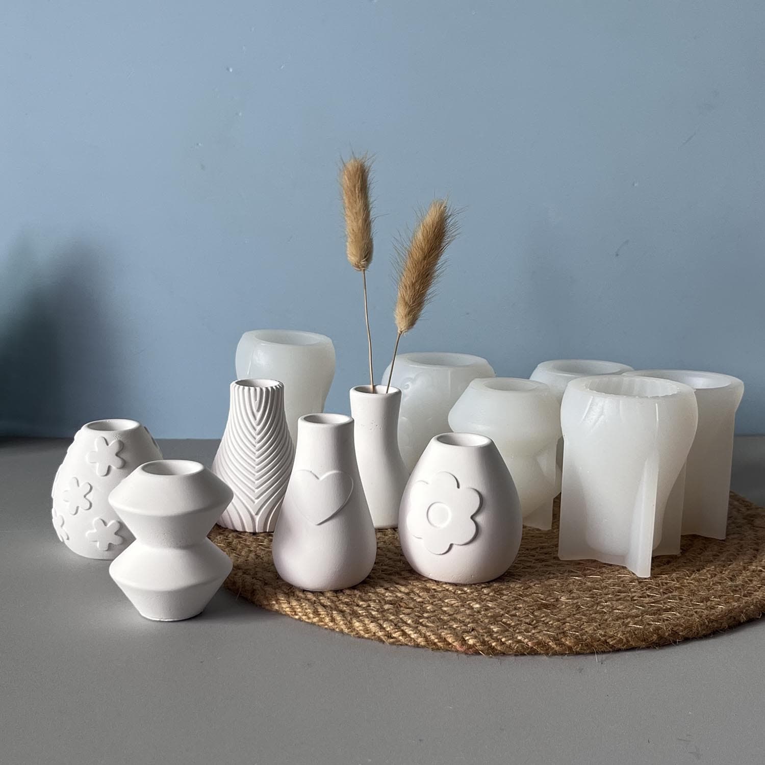 Treasure Bowl 3D Stereo Flower Vase Silicone Mold, Multiple Styles Plaster Cement Decorative Mold