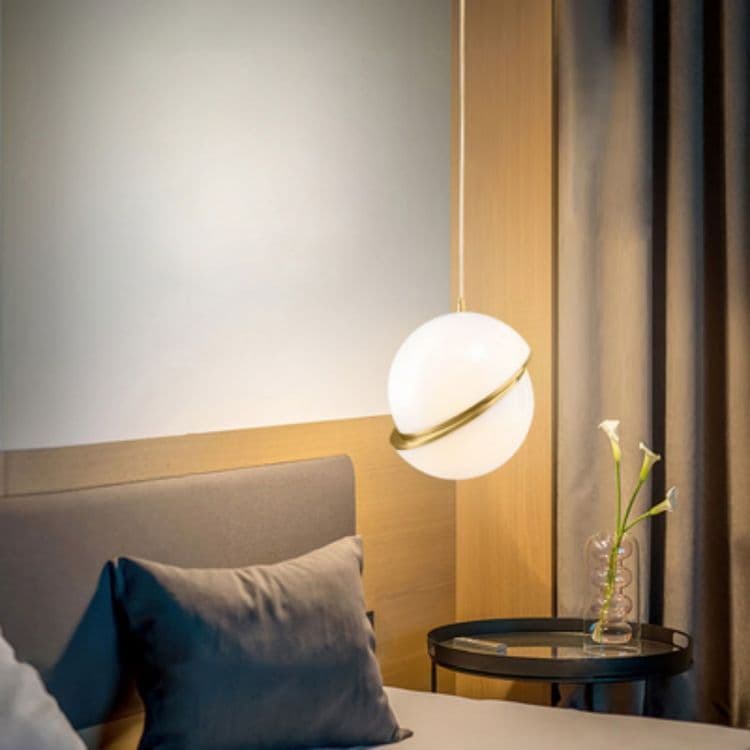 Nordic Designer Artistic Luxury Spherical Acrylic Pendant Light in White for Living/Dining Room and Bedside