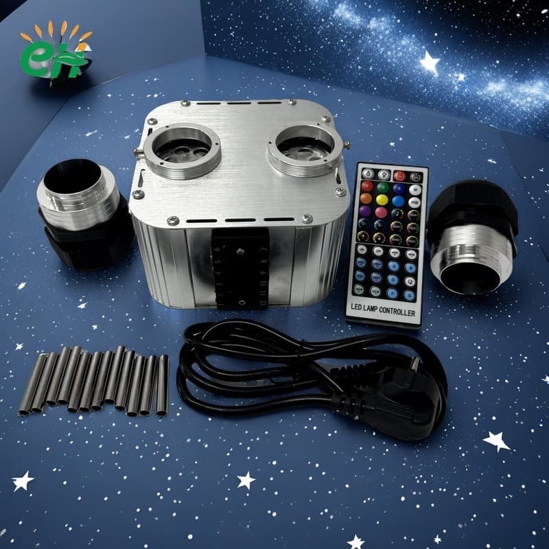 Factory Dual-Head Starry Sky Meteor Integrated Light Source Machine 32W Flashing Fiber Optic Machine RF APP Bluetooth Voice Control RGBW