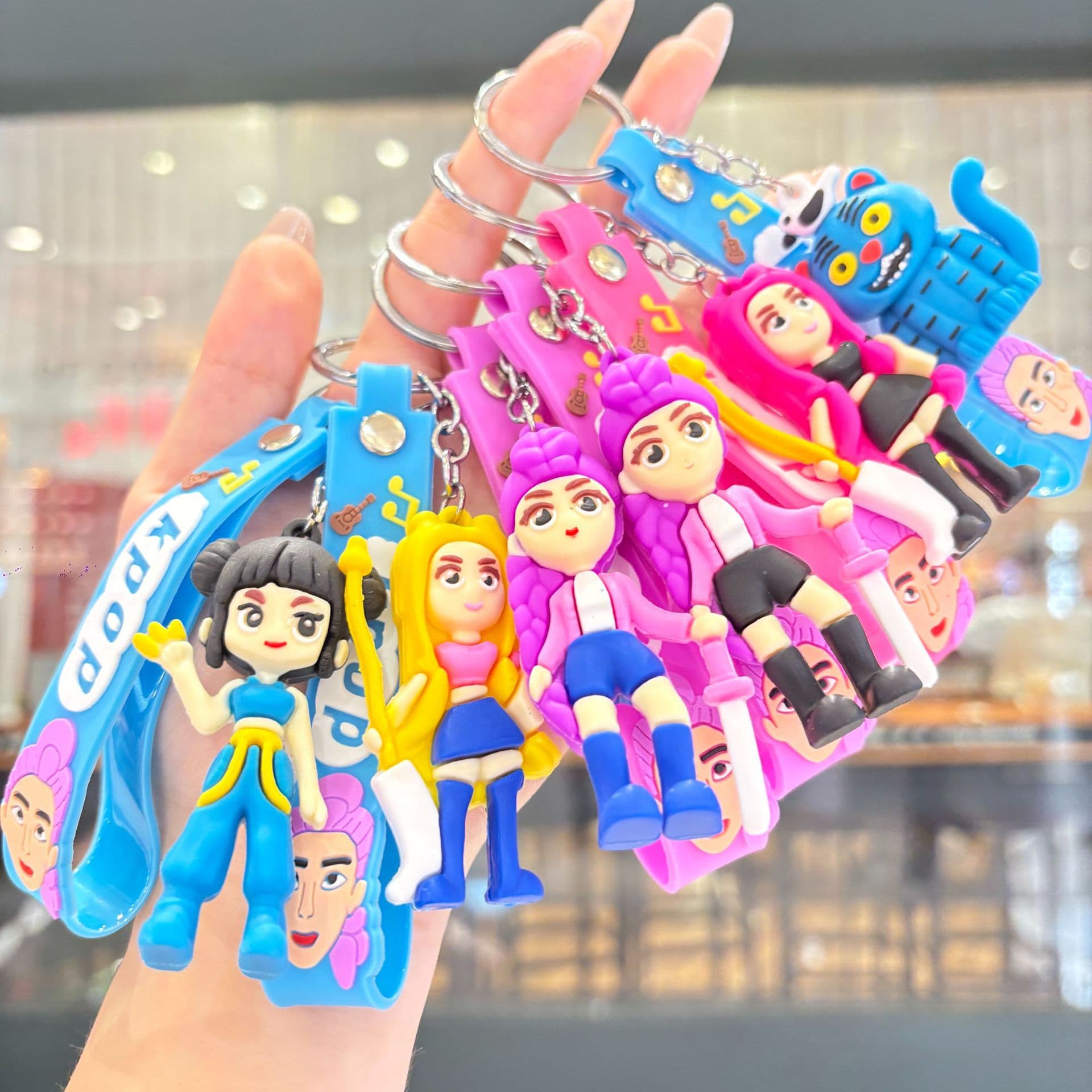 Cross-border Hot Item KPOP Demon Hunter Girl Group Keychain Korean Anime PVC Backpack Pendant Keychain
