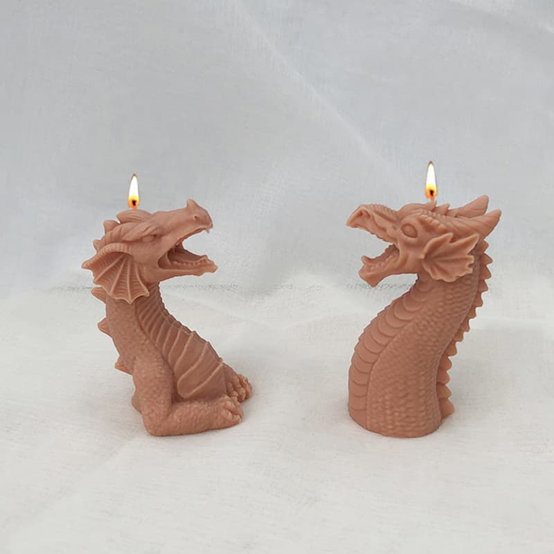 Western dragon head dragon horn dragon shaped scented candle silicone mold diy gypsum resin drip ornaments dragon mold