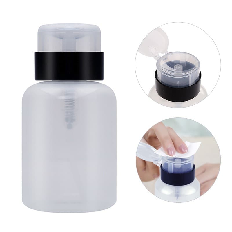 Manicure press bottle with lock nail polish remover water special empty bottle absorbent bottle alcohol bottle squeeze bottle 200ml