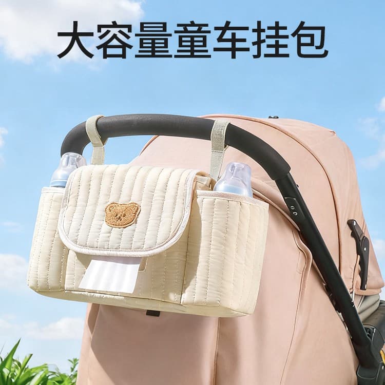 New Baby Stroller Hanging Bag Large Capacity Mom Bag Portable Tote Multifunctional Storage Diaper Bag for Stroller