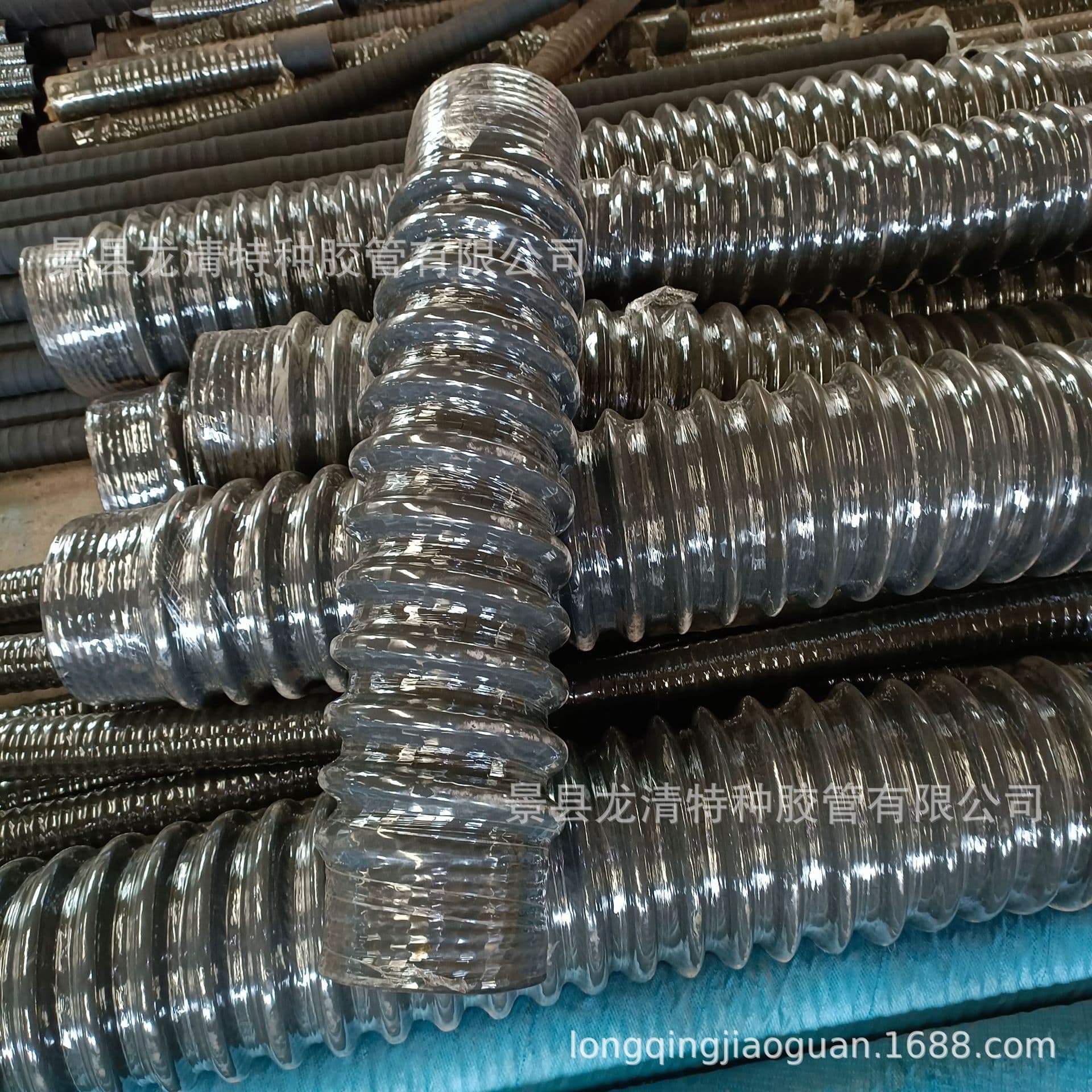 Manufacturer Supply Large Diameter Corrugated Expansion Rubber Hose, Temperature Resistant Spiral Steel Wire Reinforced Connection Rubber Hose, Bulk Discounts