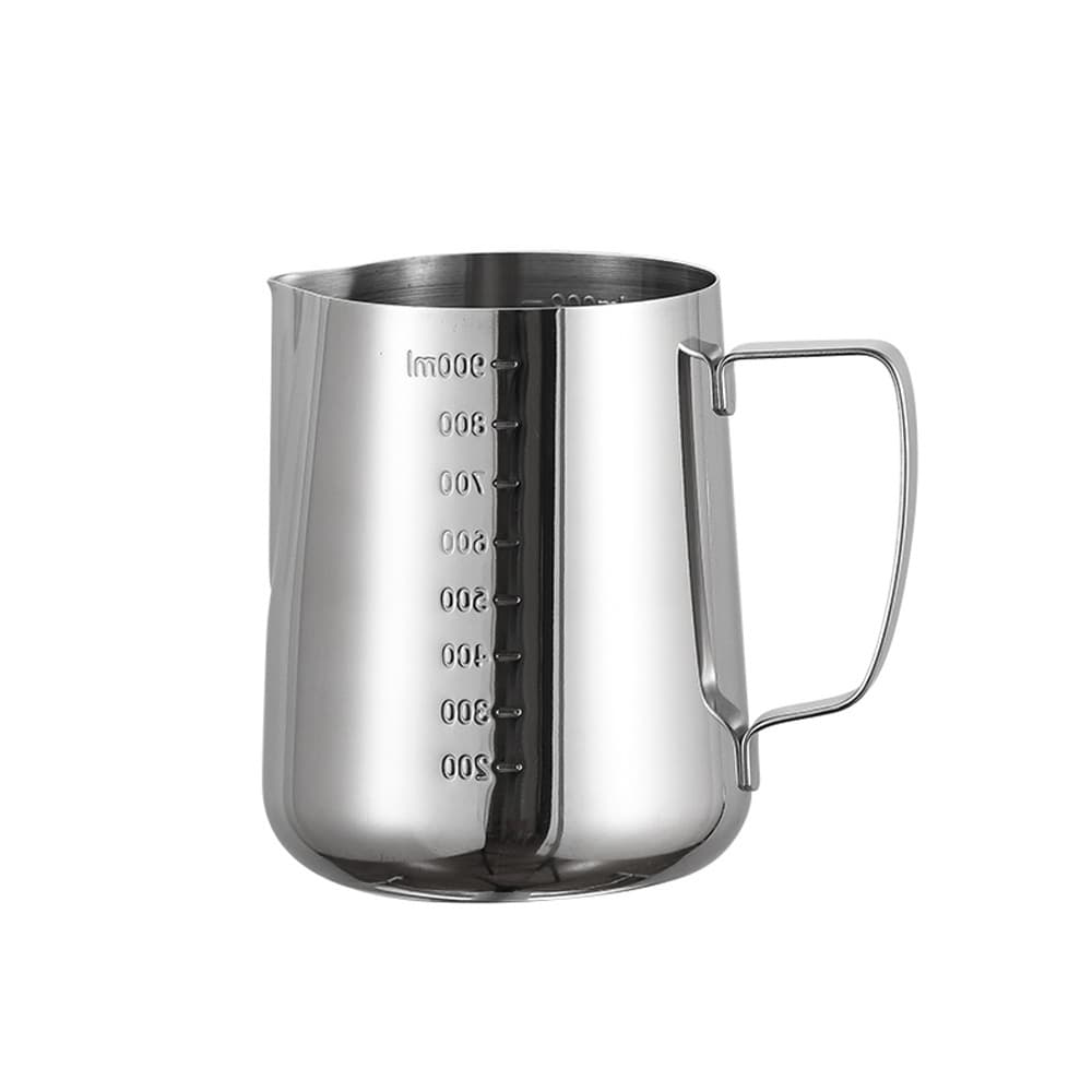 304 Stainless Steel Coffee Latte Art Pitcher with Scale, Pointed Spout, Thickened Milk Frothing Pitcher for Coffee Machine