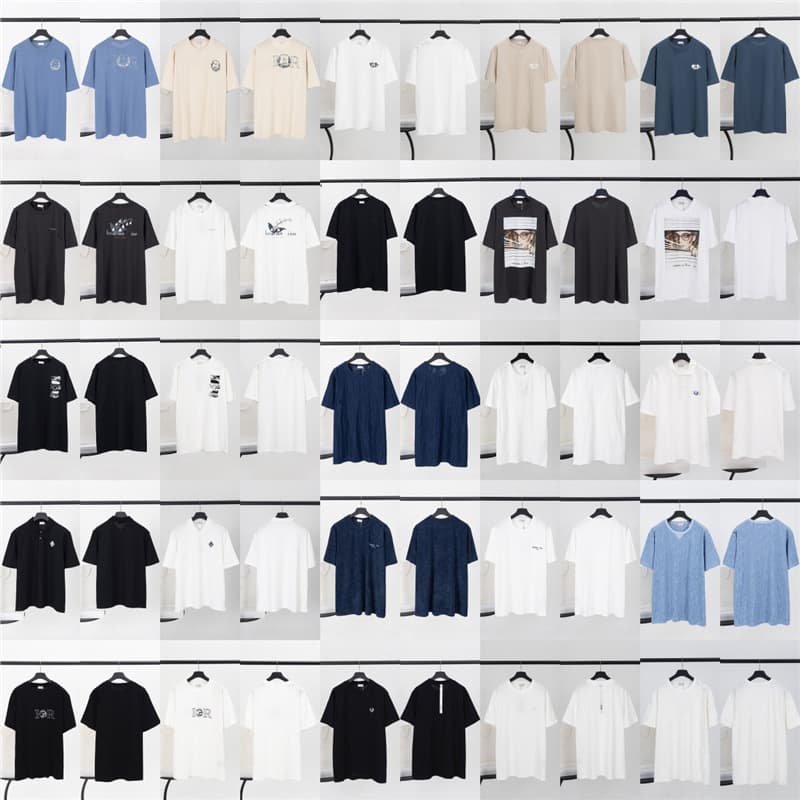Cross-border High-quality Dior S25 New Summer Embroidered Print Dior Luxury Trend Series Casual Unisex Short-Sleeve T-Shirt