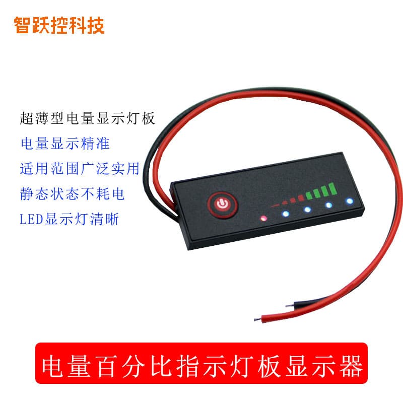 12V Lithium Battery Pack Power Indicator with Battery Percentage Monitor and Reverse Polarity Protection