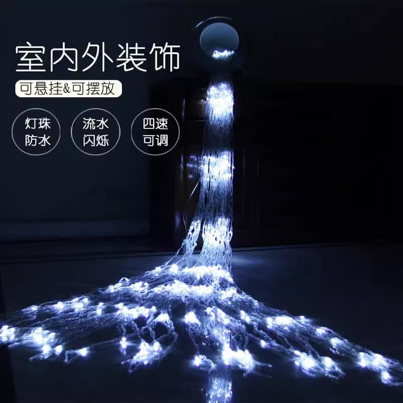 LED Waterfall Flowing Light, Trendy Room Decoration for Bedroom Curtains, Colorful String Star Lights for Background Setup