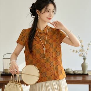 New Chinese Style National Fashion Mom Top Short Sleeve Summer New Arrival Elegant Age-Defying Middle-aged and Elderly Women T-Shirt Top