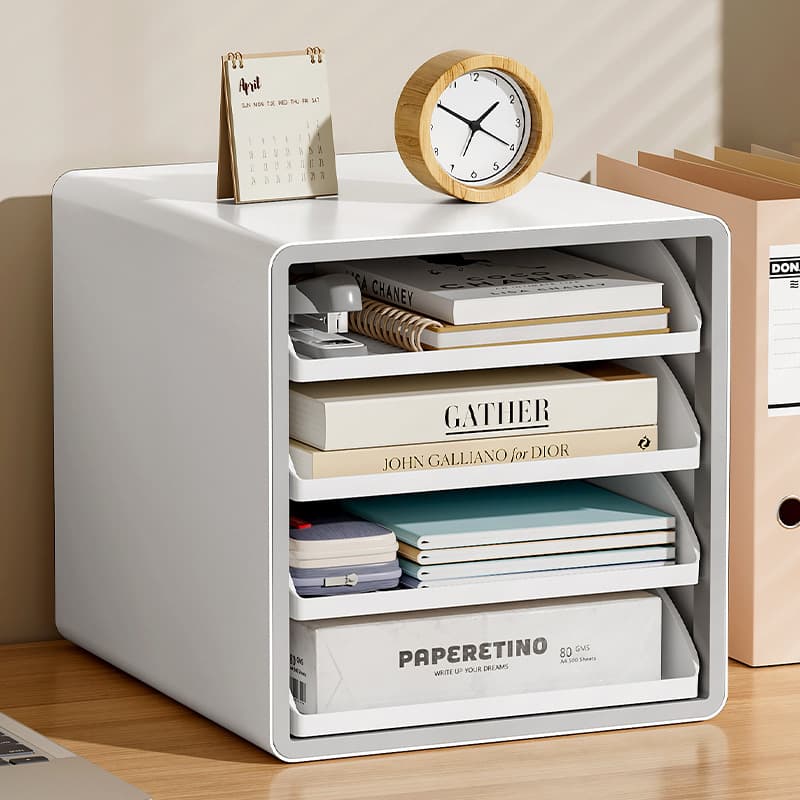 Desk A4 Tiered Drawer Document Cabinet Storage Cabinet Desktop Organizer Open Multi-layer File Sorting Rack