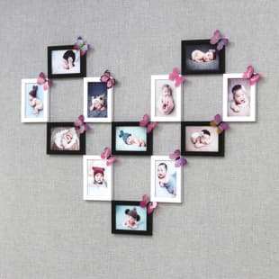 Creative Heart-Shaped Photo Wall Decoration, Love Photo Frame Wall Combination, No-Drilling Hanging Photo Wall