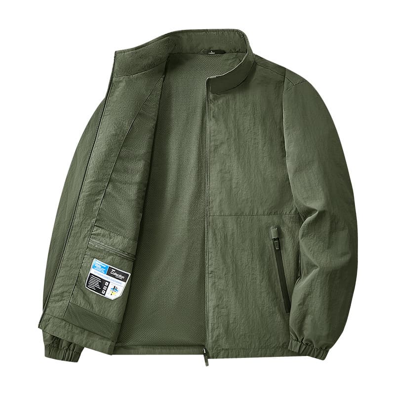 Cross-Border Popular Spring and Autumn New Stand-Up Collar Jacket Men's Loose Casual Men's Large Size Windbreaker Top Jacket Men