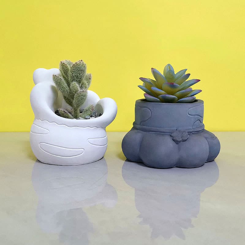 Nervous Cat Cute Simple Cat Claw Silicone Mold Succulent Green Plant Flower Pot Home Interior Decoration C873-874