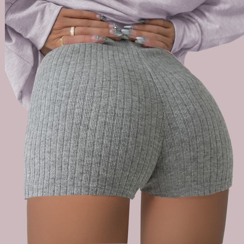 European and American Style Women's High-Waisted Fitness Shorts, Butt-Lifting, Tight-Fitting, Thin Three-Quarter Length Sports Shorts, Anti-Exposure Yoga Pants