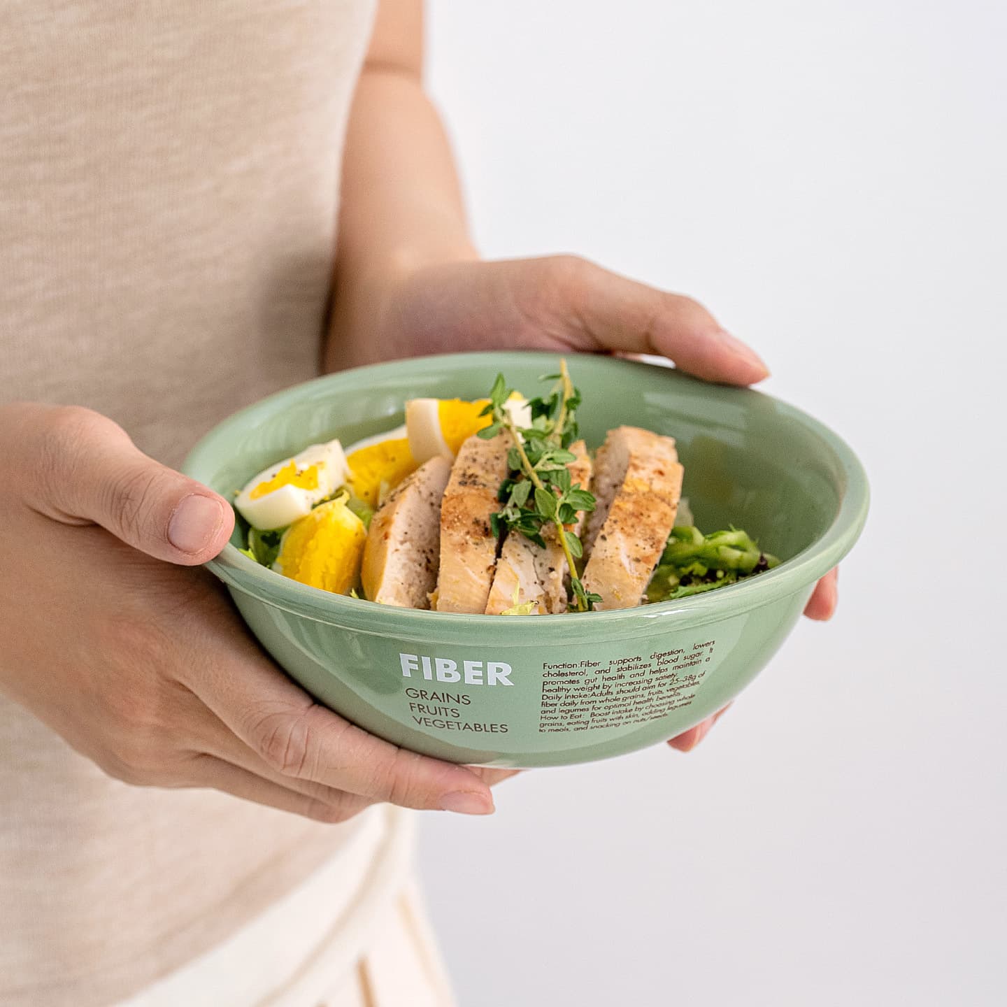 Ceramic bowl yogurt oatmeal bowl household 6-inch salad bowl rice bowl high-value tableware breakfast bowl