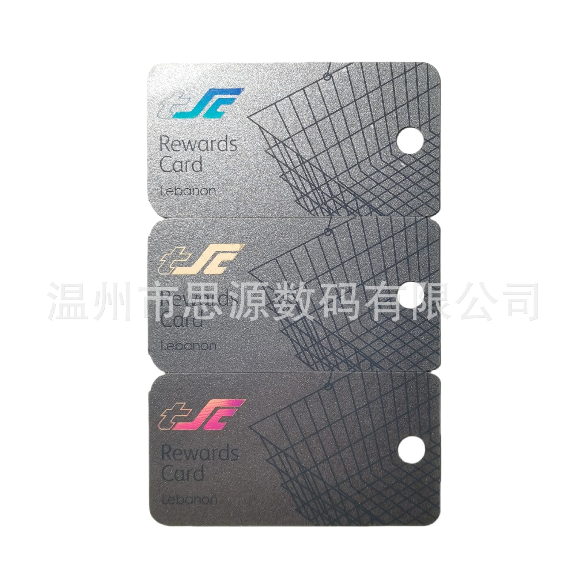Production of PVC non-standard shaped tri-fold connected three-part cards, membership triple barcode parent-child cards.
