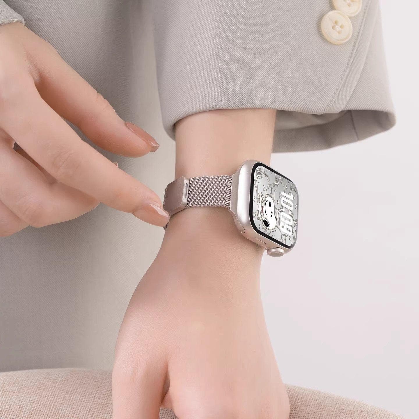 Compatible with iWatch 11 Band S11 Apple S10 Watch Apple Watch 7 Slim S9 Milanese S8 Magnetic SE3