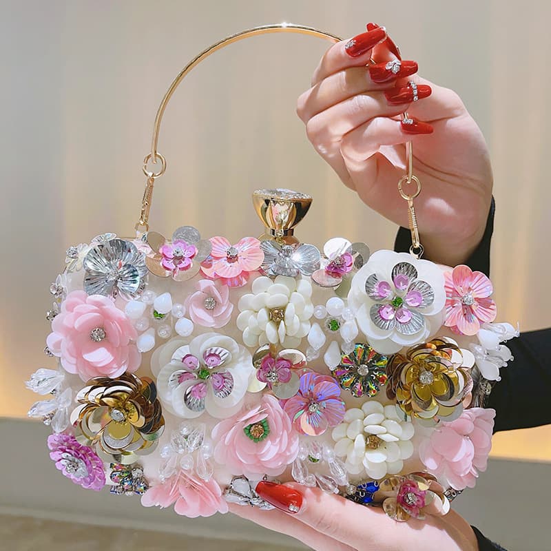 2023 New Elegant Women's Handbag For Evening Party Dress Flower Clutch Bag Formal Occasion Dinner Party Companion Bag
