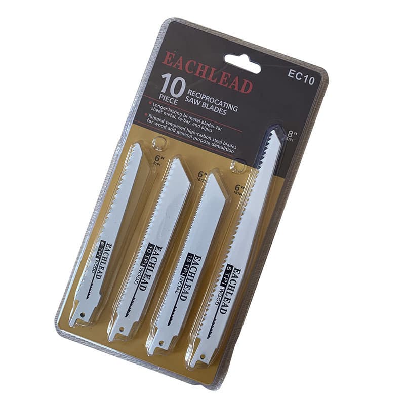 In Stock 10pc Reciprocating Saw Blade Kit