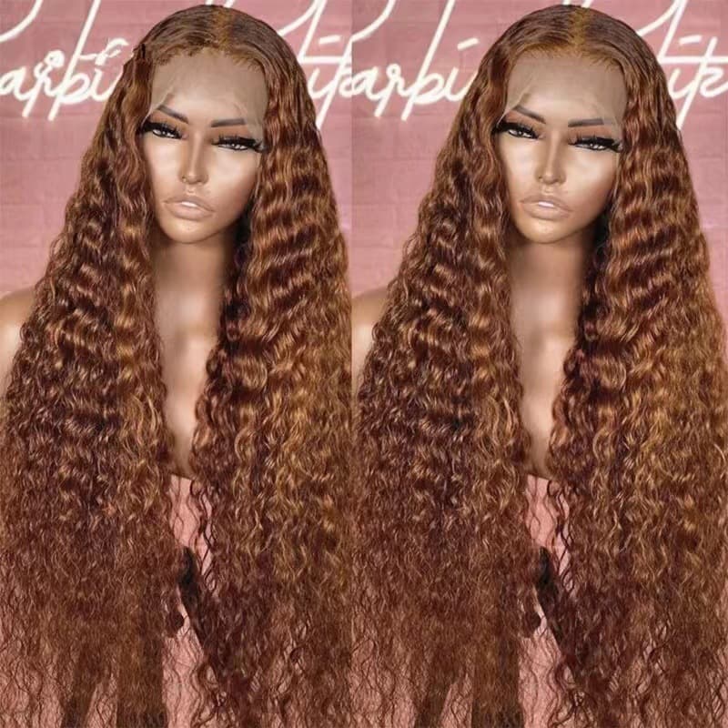 Cross-border African fashion natural fluffy burgundy curly hair lace front curly wig
