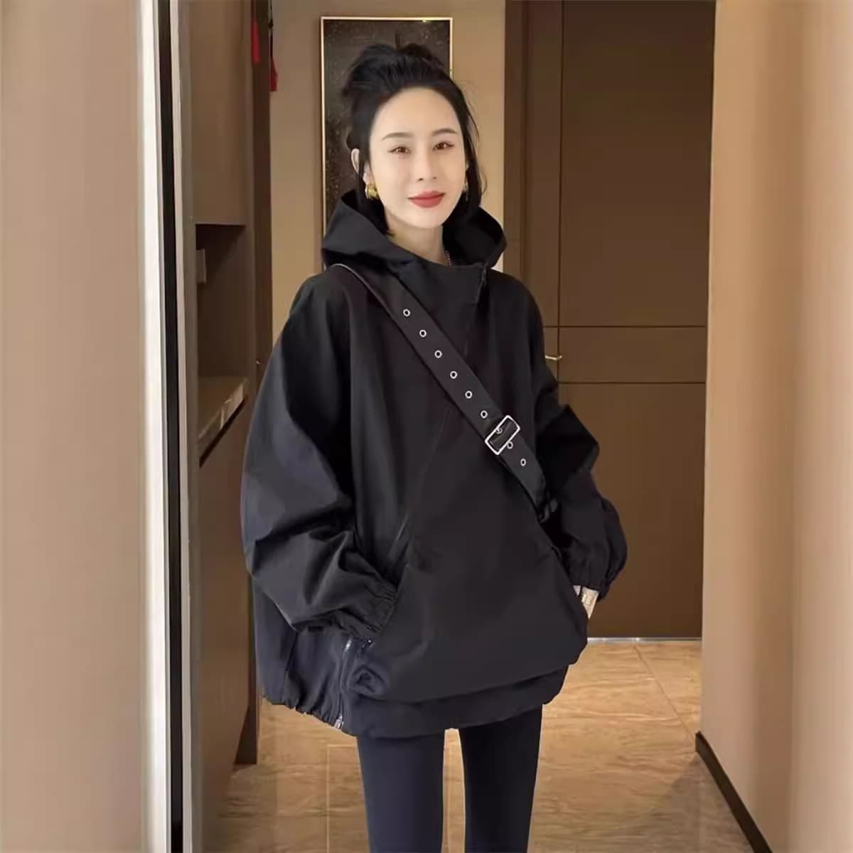 Women's Sun Protection Jacket Summer 2023 New Thin Breathable Little Chic Windbreaker Outerwear Loose Hooded Workwear