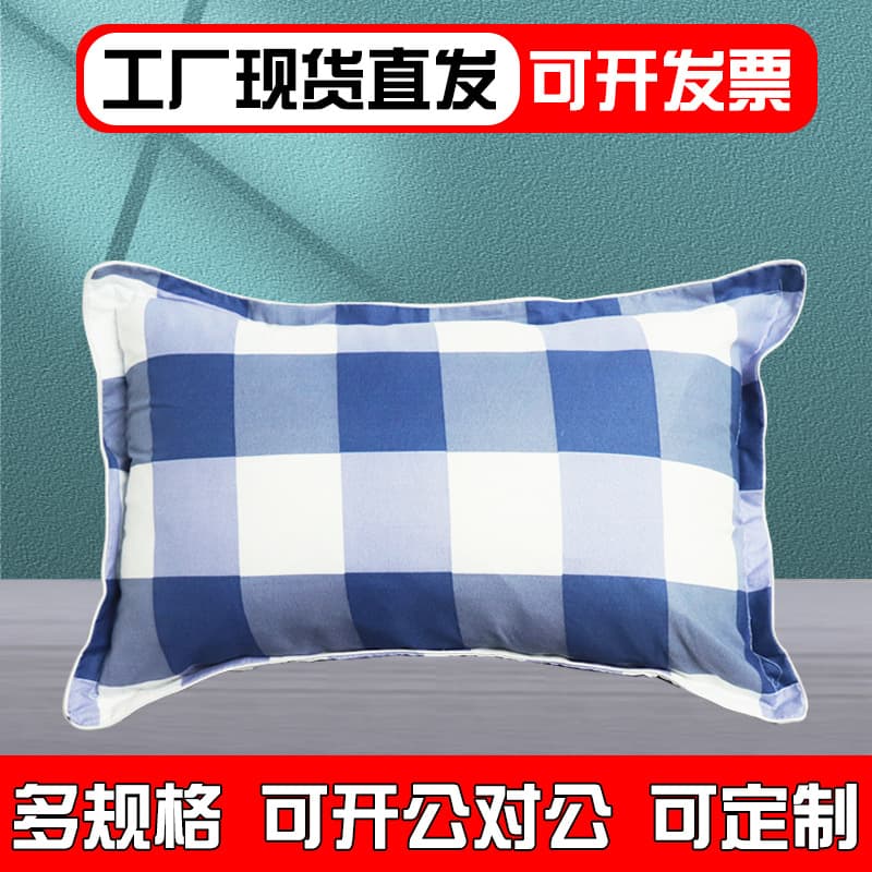 Factory Wholesale Student Pillows for Dorms - Single Sponge and Cotton Pillow Sets with Cases, Suitable for Labor Protection