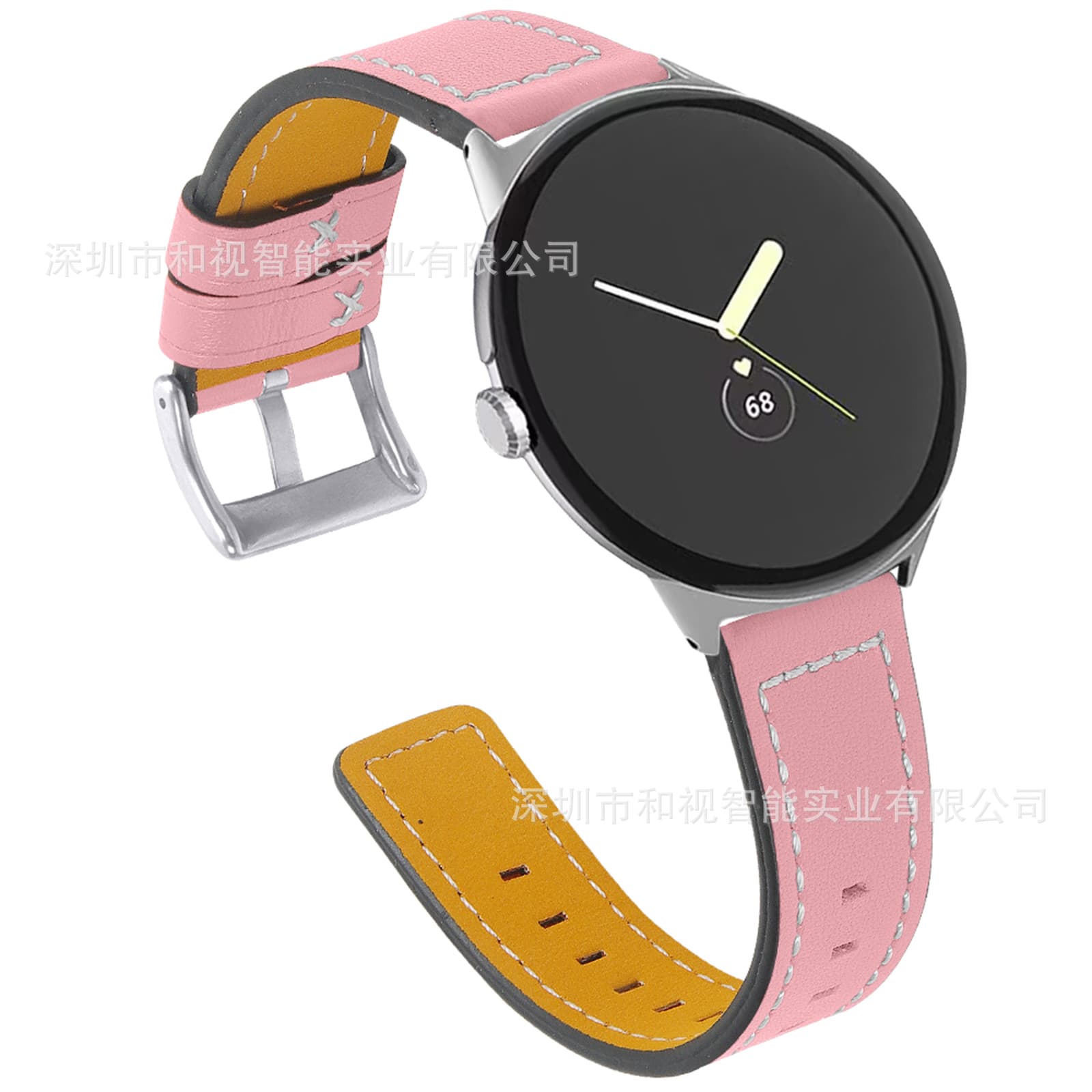 Compatible with Google Pixel 1 2 3 4 New 41mm Google Car Stitching Leather Belt Smart Watch Band