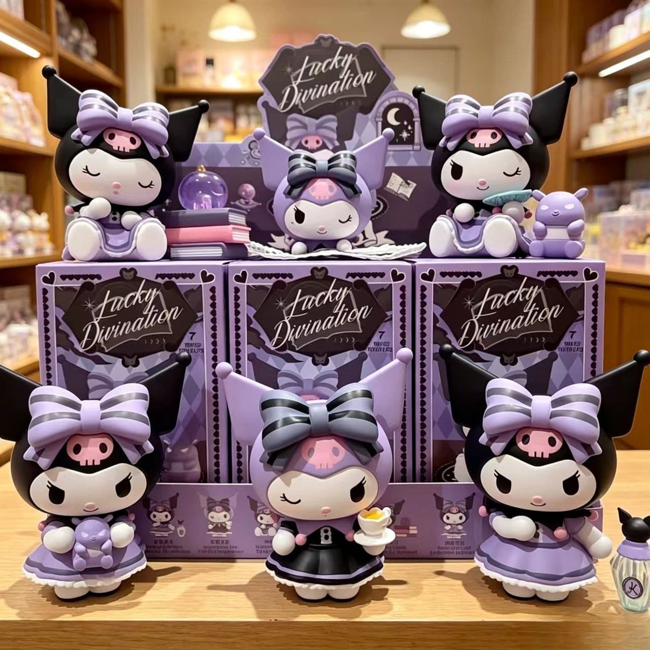 Sanrio Kurome Lucky Whole Box Wholesale Trendy Toy Doll Desktop Ornaments Blind Box Figure Gacha Machine Wholesale Women