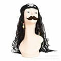 Halloween Cosplay Ball Props Costume Wig Pirate Jack Sparrow Long Hair Scarf Wig Anime Real Show Mechanism Hair Wig
