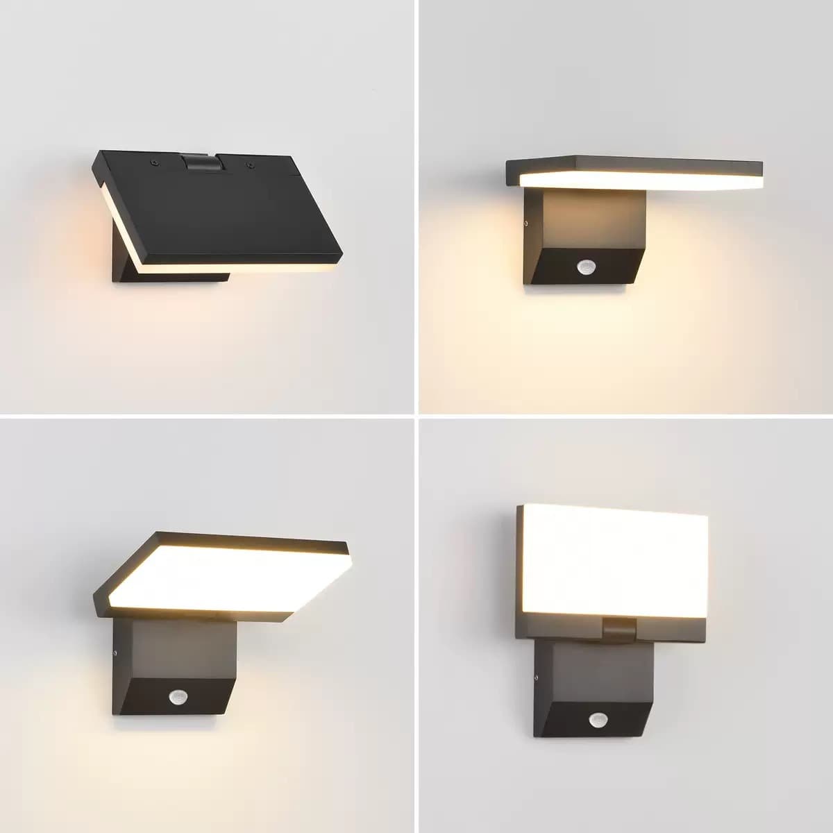 Outdoor Waterproof Wall Light for Villa Courtyard Garden Balcony with Motion Sensor, Minimalist Foldable Rotating Wall Lamp