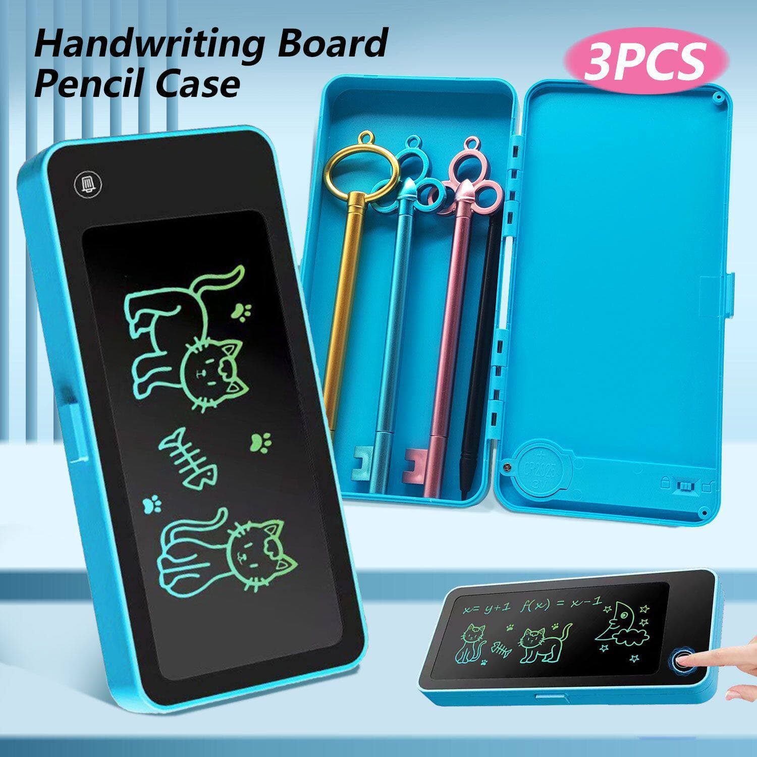 LCD stationery box, handwriting board, one-click clear drawing board, smart pen box, large-capacity pencil box for primary and secondary school students