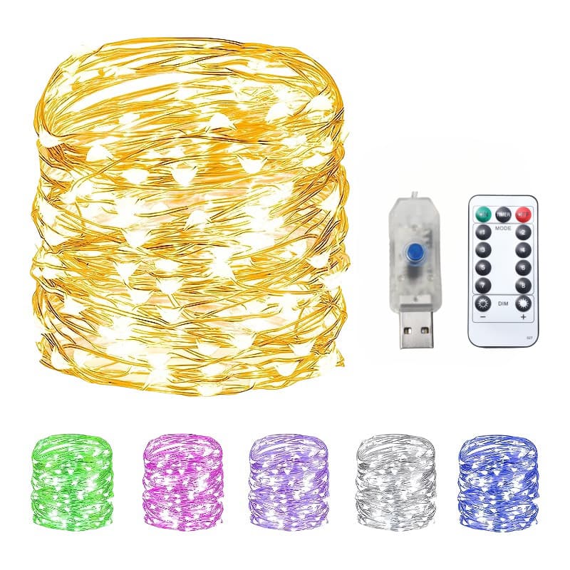 Copper Wire Light Strip USB Battery Box Copper Wire String Lights Cake Decoration Gift Box LED String Lights Christmas Decoration Copper Wire Colorful Lights