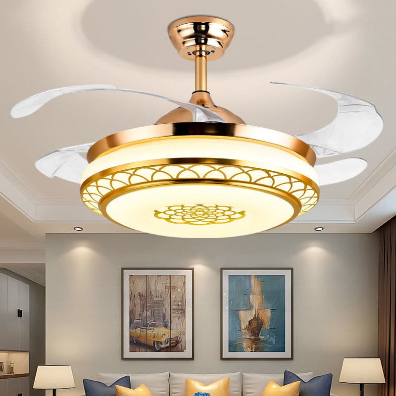 Invisible Ceiling Fan Light for Living Room, Bedroom, Dining Room - Large Fan and Light Combo with Variable Frequency LED