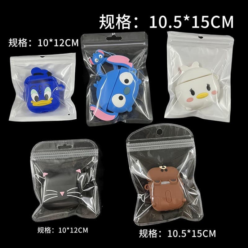 Bluetooth headphone case, headphone shell zipper packaging bag, headphone shell cartoon silicone shell, color neutral packaging bag