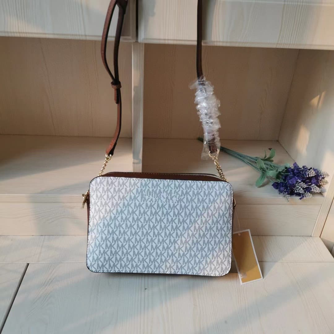 Best-selling Women's Bag 2024 New Retro M-K Cowhide Small Square Bag, Light Luxury Fashion Casual Shoulder Crossbody Bag