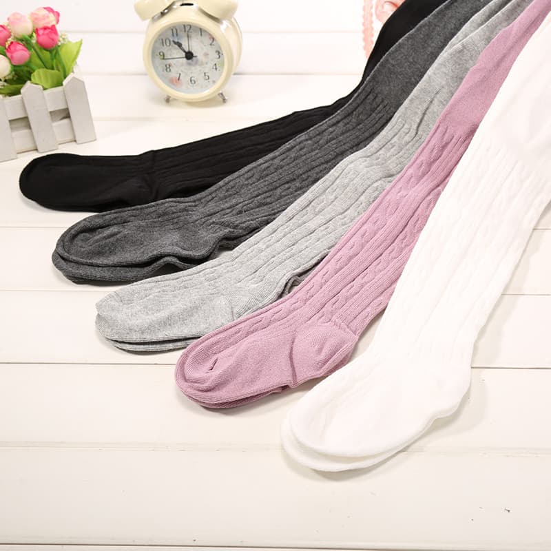 Cross-border Spring Autumn New Style Same as Xiaoqi Knitted Baby Tights Infant Toddler Small Twist Pattern Children's Base Layer Socks