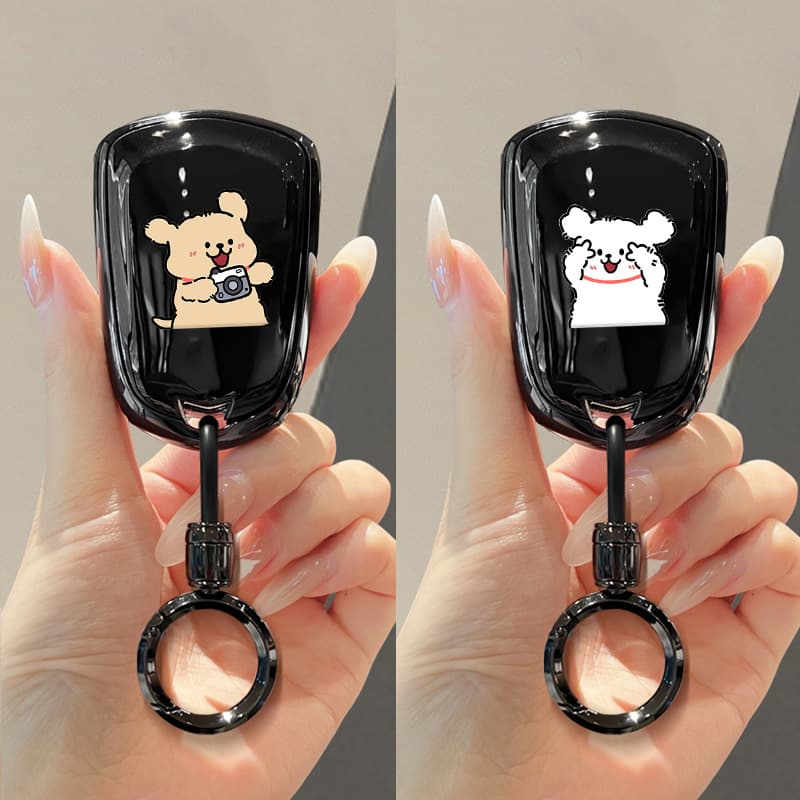 Cadillac XT5 Key Case XTS Cute ATS-L Couple CT6 Cartoon Style XT4 Car Interior XT6 Keychain