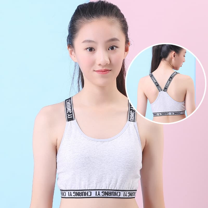 Factory Direct Girls' Developing Period Underwear, Middle and Primary School Students' Puberty Vest, Anti-Nipple Show Bra, Cotton
