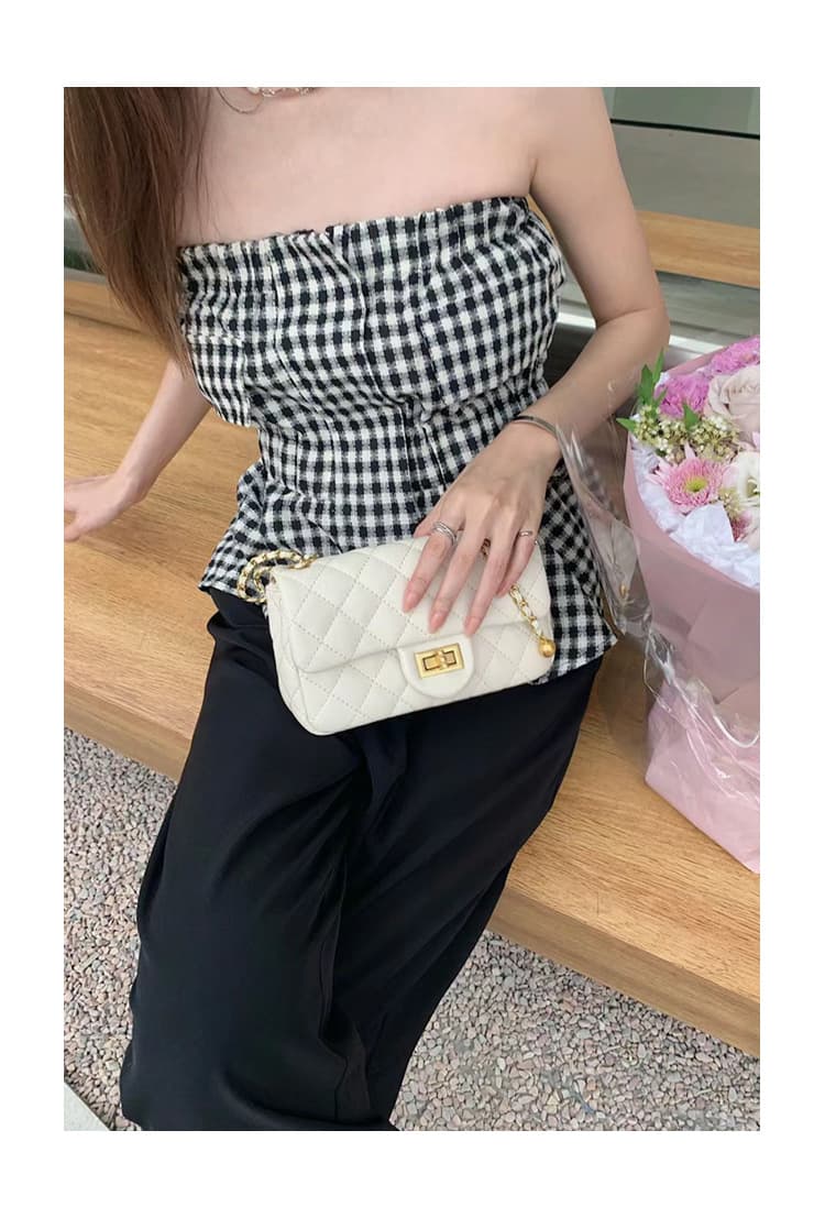 Mini Quilted Chain Bag for Women 2026 New Genuine Leather Chanel-Style Square Chunky Small Crossbody Shoulder Bag