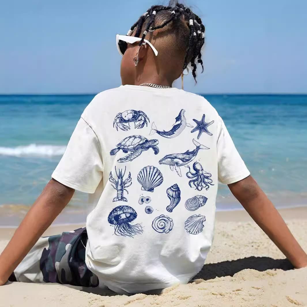 Cross-border supply for Europe and America export printed short-sleeve T-shirt for boys, new summer round neck versatile top children's clothing