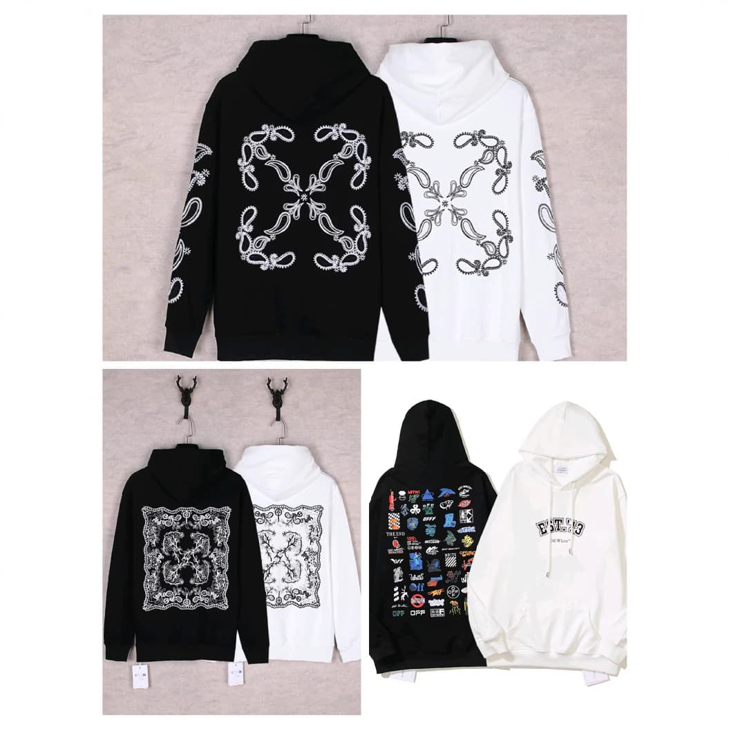 Foreign trade cross-border 204 autumn and winter new OW graffiti arrow hoodies men and women couples wear trendy brand sweatshirt wholesale
