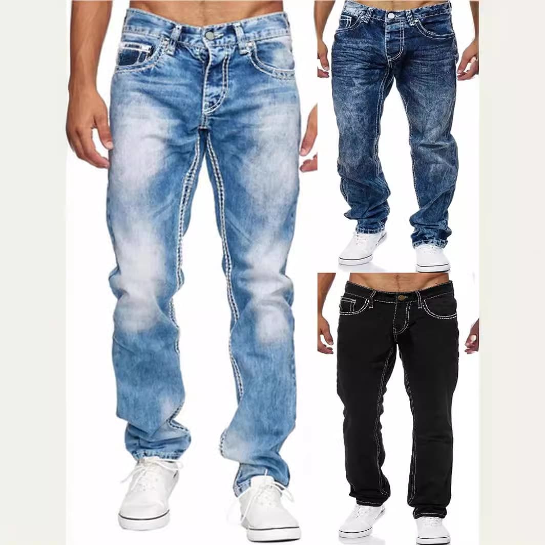 Cross-border European and American straight-leg men's jeans, Amazon AliExpress men's new jeans dropshipping