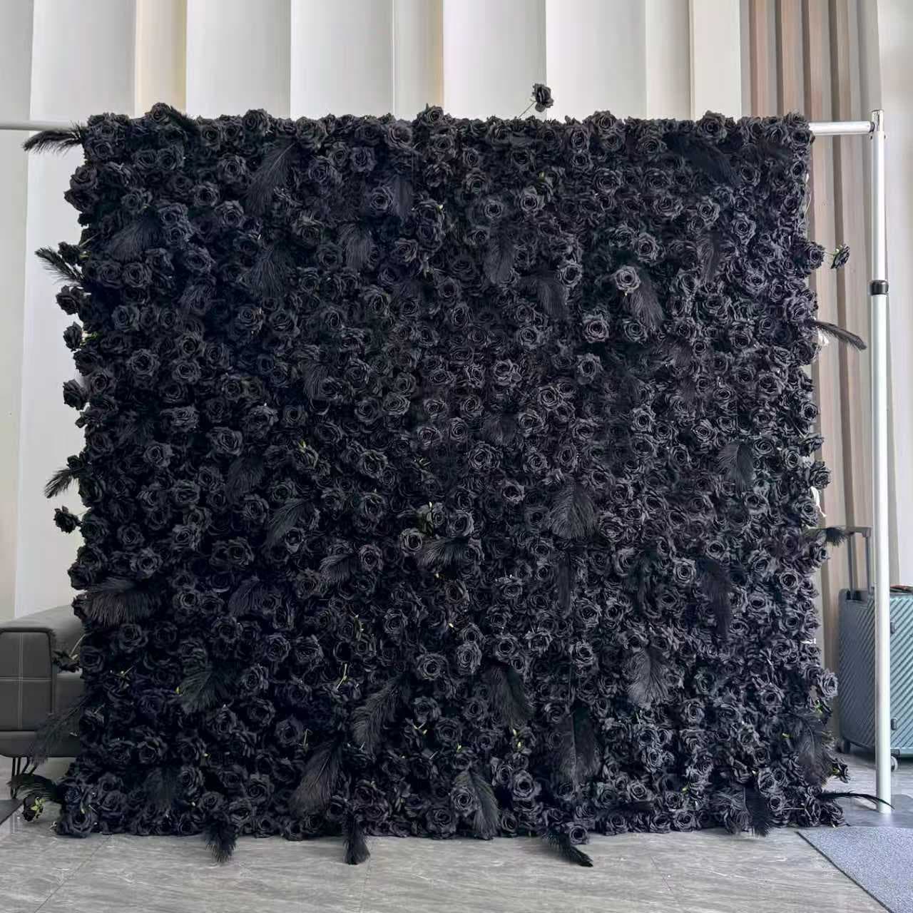 Artificial Flower Wall Feather Rose Fake Flowers Wedding Background Wall Wedding Photography Decoration Home Decorative Fake Flower Wall