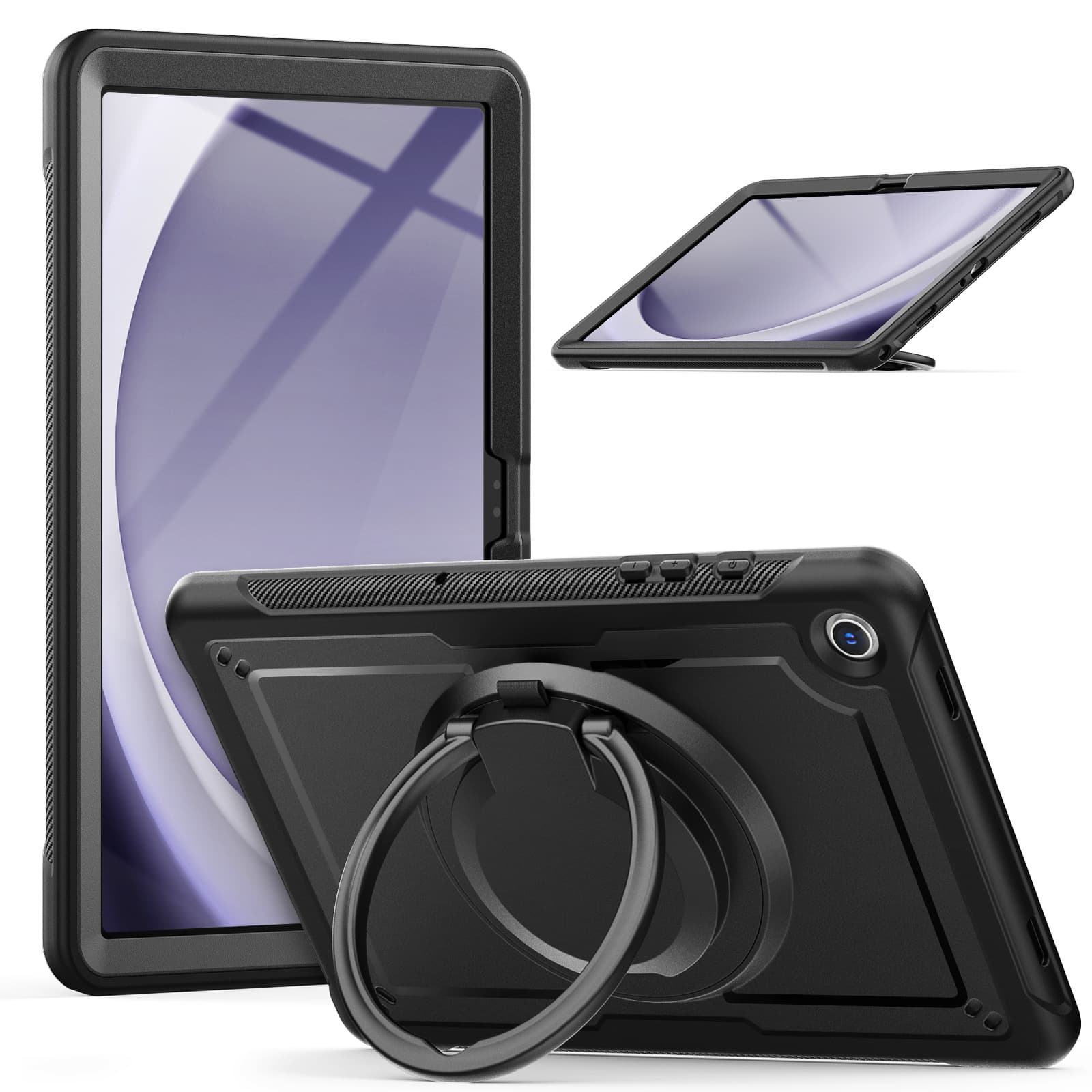 Samsung Tab A9 Plus Shockproof Tablet Case 11-inch Protective Cover Rotating Stand Portable Leather Case A9